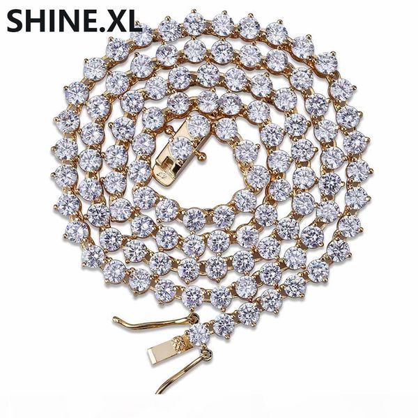 18k gold plated 1 row 4mm 6mm diamond iced out chain macro pave cz hip hop tennis necklace, Silver 
18k gold plated 1 row 4mm 6mm diamond iced out chain macro pave cz hip hop tennis necklace, Silver