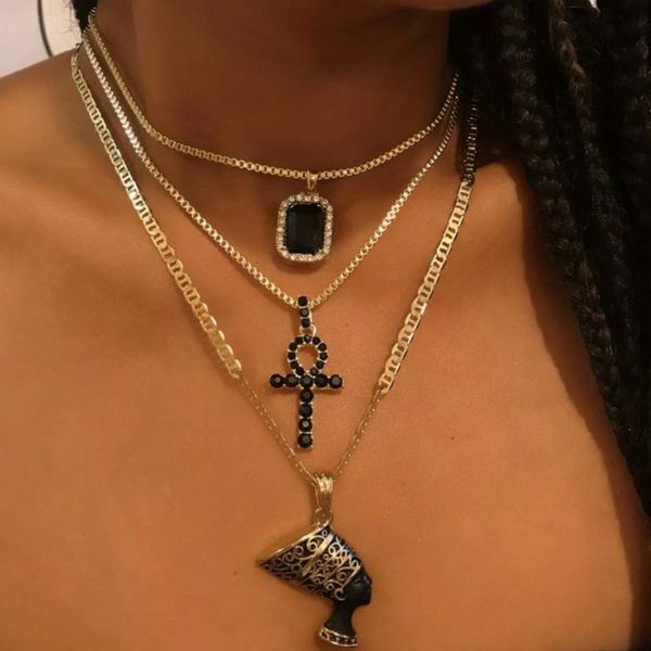 bohemian women necklaces set cross pharaoh statue square black crystal pendant clavicle chain gold necklace wedding jewelry, Silver
bohemian women necklaces set cross pharaoh statue square black crystal pendant clavicle chain gold necklace wedding jewelry, Silver