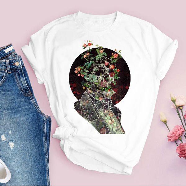 women's t-shirt women graphic flower skull printing casual 90s cute short sleeve print lady tees clothing female t shirt womens, White
women's t-shirt women graphic flower skull printing casual 90s cute short sleeve print lady tees clothing female t shirt womens, White