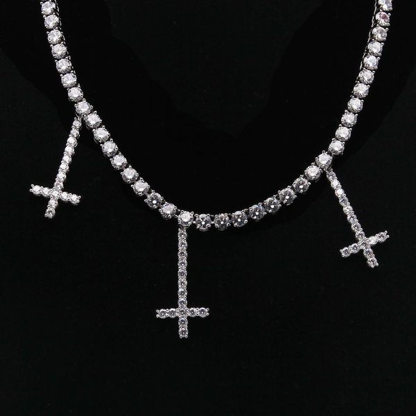 hip hop 1 row cz stone bling iced out 3 cross tennis chain necklace for men women rapper jewelry gifts gold, Silver
hip hop 1 row cz stone bling iced out 3 cross tennis chain necklace for men women rapper jewelry gifts gold, Silver