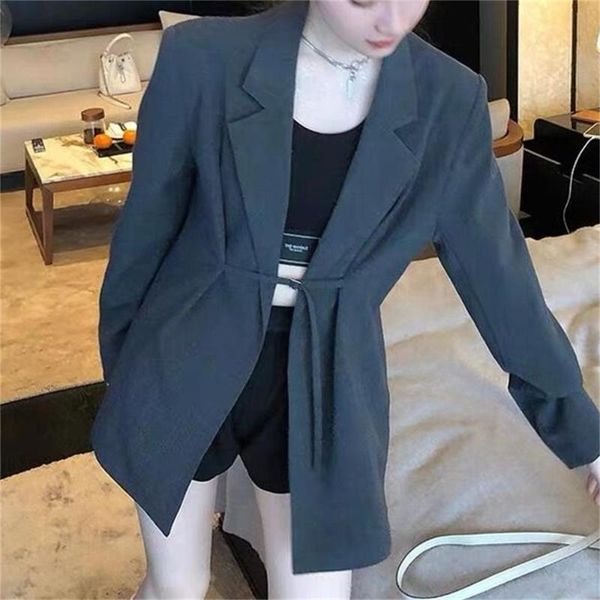 women's suits & blazers 2021 autumn style fashion wild slim casual temperament thin blazer lapel lace-up short female top, White;black
women's suits & blazers 2021 autumn style fashion wild slim casual temperament thin blazer lapel lace-up short female top, White;black