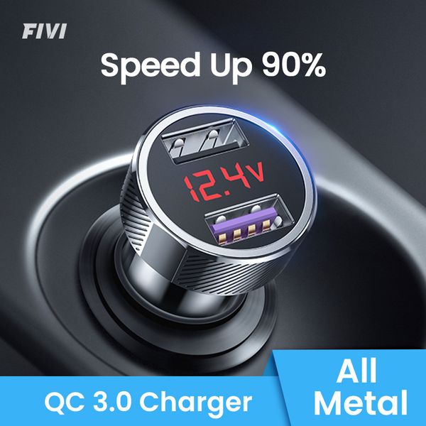 fivi car charger for mobile phone fast charger qc 3.0 digital led voltage display usb charger for samsung xiaomi iphone huawei
fivi car charger for mobile phone fast charger qc 3.0 digital led voltage display usb charger for samsung xiaomi iphone huawei