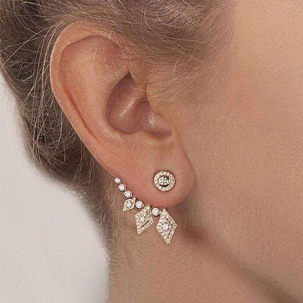 hibrid new like front back 2 in 1 ear brincos cubic zircon stud earrings fashion women jewelry wedding gift e-667, Golden;silver
hibrid new like front back 2 in 1 ear brincos cubic zircon stud earrings fashion women jewelry wedding gift e-667, Golden;silver