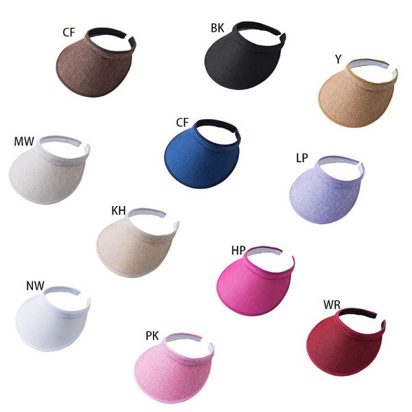 women ladies summer weave straw empty beach cap clip-on solid color large wide brim uv protection breathable sun visor hat, Blue;gray
women ladies summer weave straw empty beach cap clip-on solid color large wide brim uv protection breathable sun visor hat, Blue;gray