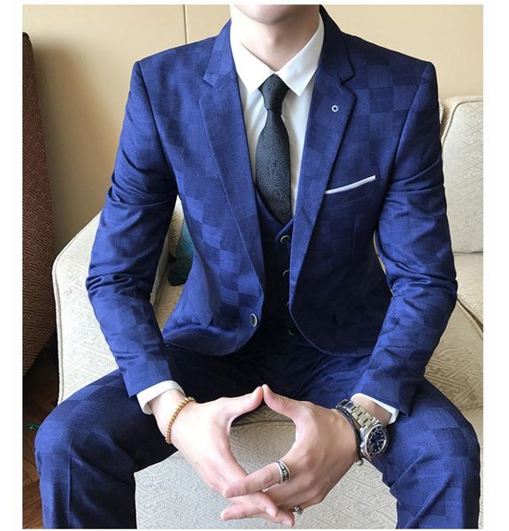 fashion lattice suit men 2020 slim fit blue men's suit 3 pieces set formal male blazer business tuxedo casual jacket vest pants, White;black
fashion lattice suit men 2020 slim fit blue men's suit 3 pieces set formal male blazer business tuxedo casual jacket vest pants, White;black