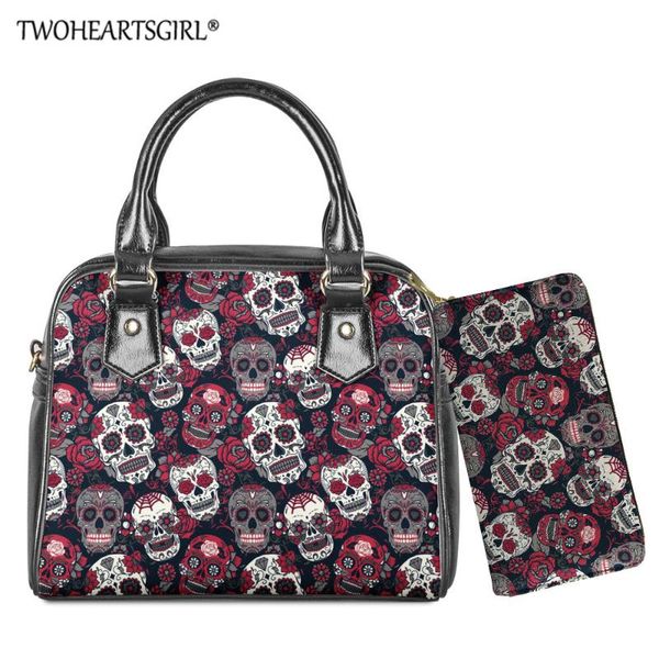 twoheartsgirl ladies handbag flower skull print ladies shoulder bag casual messenger bags 2pcs female handle bag with purse
twoheartsgirl ladies handbag flower skull print ladies shoulder bag casual messenger bags 2pcs female handle bag with purse