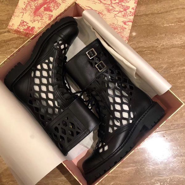 women half boots trap ankle boot double flap with buckles fishnet cutout ankle boots hiking summer boots shoes 3 cm heel with box, Black
women half boots trap ankle boot double flap with buckles fishnet cutout ankle boots hiking summer boots shoes 3 cm heel with box, Black