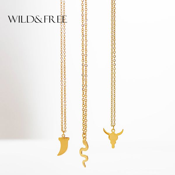 wildðnic animal pendant necklace for women girl cute small snake ox head ivory shape pendant necklaces s steel jewelry, Silver
wildðnic animal pendant necklace for women girl cute small snake ox head ivory shape pendant necklaces s steel jewelry, Silver