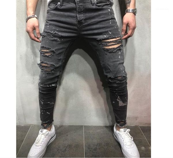 style jeans fashion skinny print pencil pants ripped hole zipper designer mens clothing mens street hiphop, Blue
style jeans fashion skinny print pencil pants ripped hole zipper designer mens clothing mens street hiphop, Blue