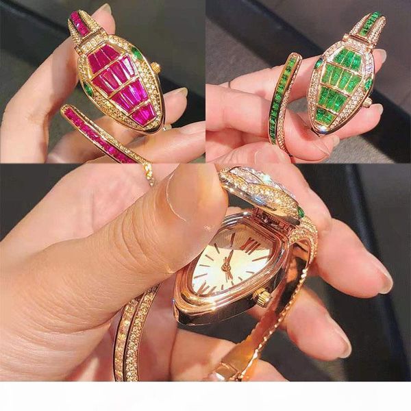 new style fashion snake watch quartz movement luxury diamond iced out watch women watches rose gold bracelet woman wristwatches montre 063e#, Black
new style fashion snake watch quartz movement luxury diamond iced out watch women watches rose gold bracelet woman wristwatches montre 063e#, Black