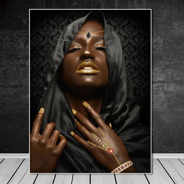 black woman with gold necklace and jewelry poster and print on canvas wall art painting portrait pictures for room home decor
black woman with gold necklace and jewelry poster and print on canvas wall art painting portrait pictures for room home decor