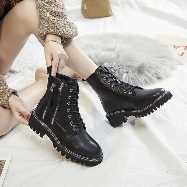 sewing zip cross-band punk motorcycle booties mujer chunky heels pu leather platform shoes plush med high heels boots women 2020, Black
sewing zip cross-band punk motorcycle booties mujer chunky heels pu leather platform shoes plush med high heels boots women 2020, Black