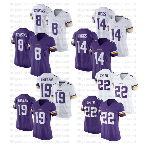 2020 american football team uniform vikings women 8 cousins 19 14 customized series lightweight wearable comfortable sports t-shirt, Black;gray
2020 american football team uniform vikings women 8 cousins 19 14 customized series lightweight wearable comfortable sports t-shirt, Black;gray