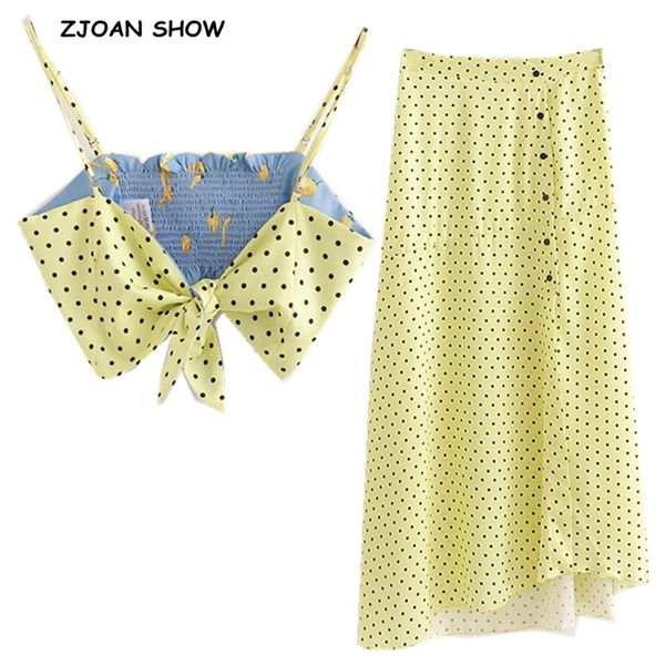 2020 bow tide strap polka dot bra tank crop women front split maxi long skirt 2 side wear camis 2 pieces set, White
2020 bow tide strap polka dot bra tank crop women front split maxi long skirt 2 side wear camis 2 pieces set, White