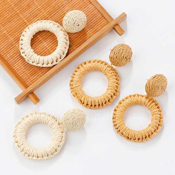 aensoa simple raffia round drop dangle earrings for women korea handmade rattan straw braid earrings party jewelry accessories, Silver
aensoa simple raffia round drop dangle earrings for women korea handmade rattan straw braid earrings party jewelry accessories, Silver