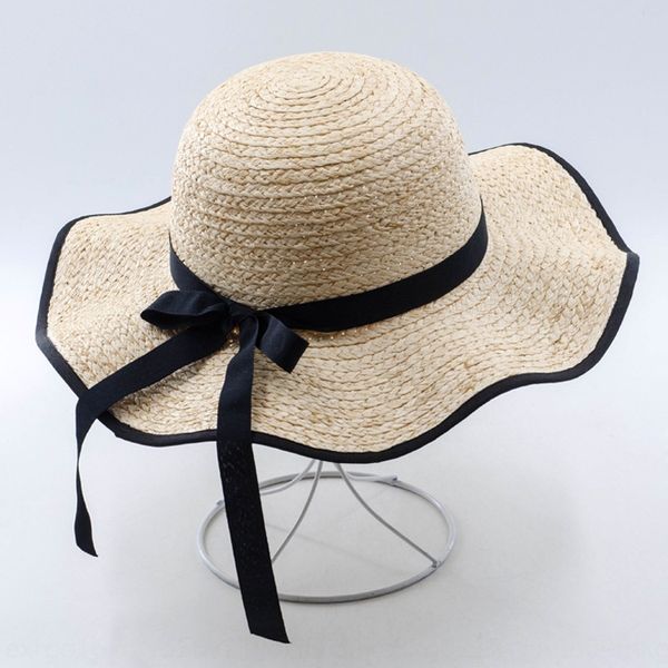 korean new bow lafite black edge wave brim lafite straw hat beach travel straw hat, Blue;gray
korean new bow lafite black edge wave brim lafite straw hat beach travel straw hat, Blue;gray