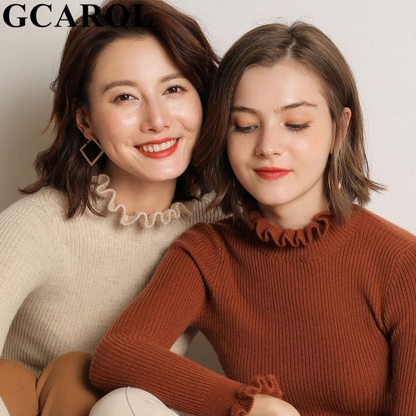 gcarol new women ruffles stand collar sweater 30% wool warm stretch daily jumper autumn winter ender knitted pullover s-2xl, White;black
gcarol new women ruffles stand collar sweater 30% wool warm stretch daily jumper autumn winter ender knitted pullover s-2xl, White;black