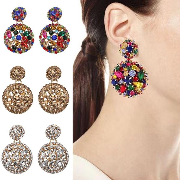 lady luxury wedding crystal drop dangle earrings for women girls bridal gift jewelry bohemian round party statement earings, Silver
lady luxury wedding crystal drop dangle earrings for women girls bridal gift jewelry bohemian round party statement earings, Silver