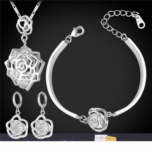 elegant rose pendants necklaces charm bracelets drop earrings 18k real gold plated cubic zirconia party jewelry, Black 
elegant rose pendants necklaces charm bracelets drop earrings 18k real gold plated cubic zirconia party jewelry, Black