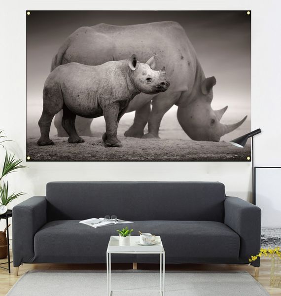 large and small rhinoceros with painting and flag, living room decoration, sofa background, 600d4 buckle, 100 * 150cm
large and small rhinoceros with painting and flag, living room decoration, sofa background, 600d4 buckle, 100 * 150cm