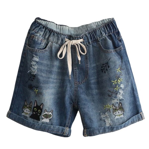 women denim shorts cartoon cat embroidery shorts jeans 2020 summer high waist ripped summer korean ladies basic bemuda bottoms, Blue
women denim shorts cartoon cat embroidery shorts jeans 2020 summer high waist ripped summer korean ladies basic bemuda bottoms, Blue