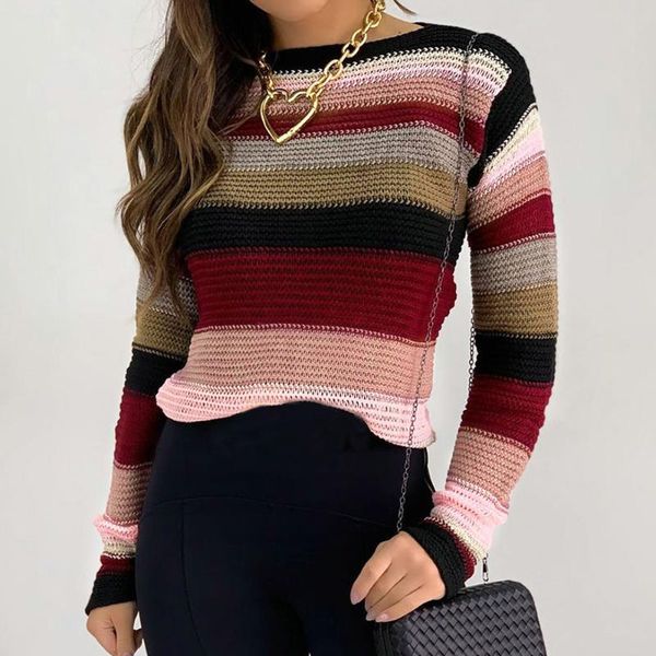 women autumn winter knitted sweater pullovers long sleeve striped sweaters women fashion round neck casual loose pullover, White;black
women autumn winter knitted sweater pullovers long sleeve striped sweaters women fashion round neck casual loose pullover, White;black