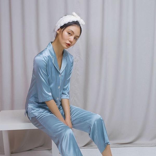 1hyt6 xi tang cat home pajamas and dog embroidery pajamas mulberry silk cropped sleeve cropped pants home clothes silk sleeping clothes cove, Blue;red
1hyt6 xi tang cat home pajamas and dog embroidery pajamas mulberry silk cropped sleeve cropped pants home clothes silk sleeping clothes cove, Blue;red