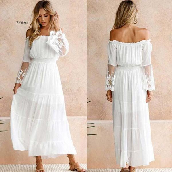 summer sundress women white beach dress strapless long sleeve loose off shoulder lace boho chiffon maxi dress, Black;gray
summer sundress women white beach dress strapless long sleeve loose off shoulder lace boho chiffon maxi dress, Black;gray