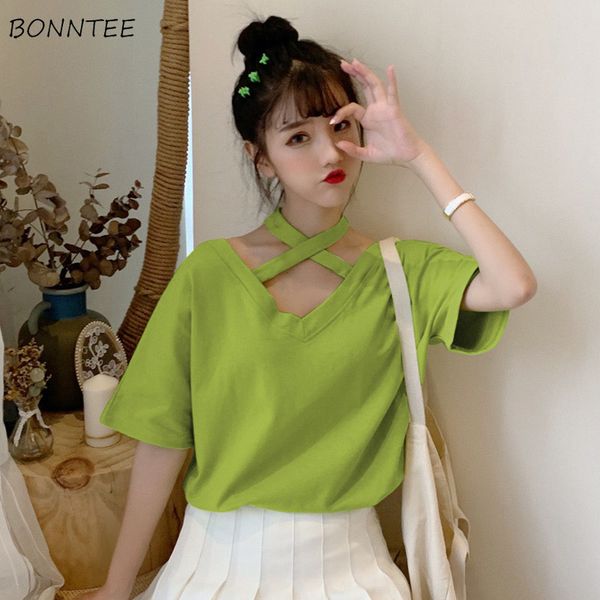t-shirts women daily all-match leisure korean style simple chic womens clothing v-neck loose short sleeve simple student summer, White
t-shirts women daily all-match leisure korean style simple chic womens clothing v-neck loose short sleeve simple student summer, White
