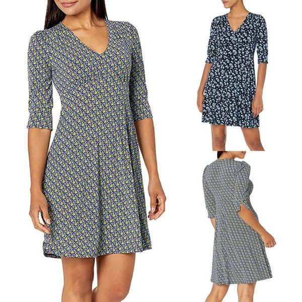 women v-neck half sleeve dress ladies elegant flower printing mini dress women casual flare short lace-up vestidos, White;black
women v-neck half sleeve dress ladies elegant flower printing mini dress women casual flare short lace-up vestidos, White;black