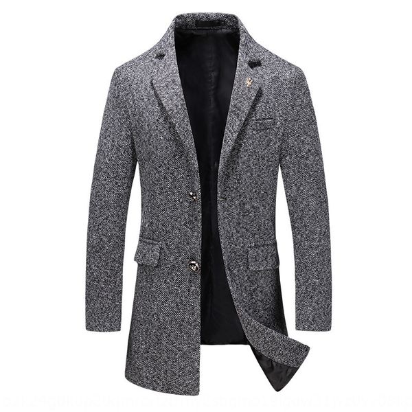 2019 season new large windbreaker wool coat woolsize men's windbreaker business gentleman mid-length woolen coat for men, Black 
2019 season new large windbreaker wool coat woolsize men's windbreaker business gentleman mid-length woolen coat for men, Black