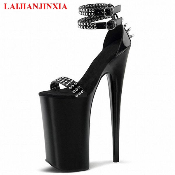 laijianjinxia new rivet bag with sandals 23cm ultra high heels fine with waterproof platform nightclub punk dance shoes women, Black
laijianjinxia new rivet bag with sandals 23cm ultra high heels fine with waterproof platform nightclub punk dance shoes women, Black