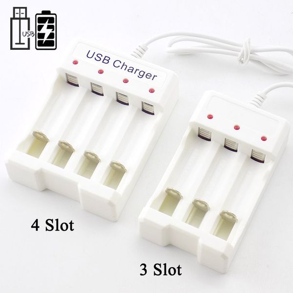 3 Slot/4 Slot Usb Battery Charger For / Rechargeable Battery Universal Quick Charging Tool Dc 5v 1a Adapter