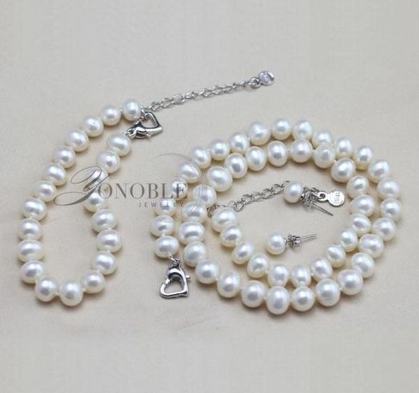 8-9mm natural fresh water pearl jewelry pearl necklace bracelet earrings set, Silver
8-9mm natural fresh water pearl jewelry pearl necklace bracelet earrings set, Silver