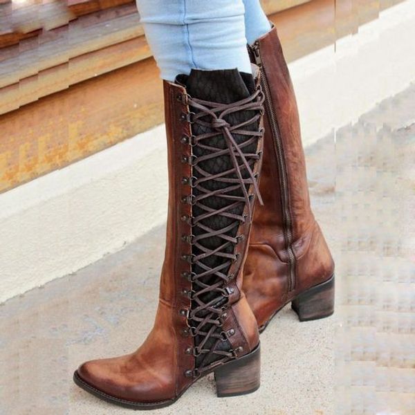 women boots winter and autumn women ladies retro low-heeled shoes buckle lace up cotton long tube knight boots zapatos de mujer, Black
women boots winter and autumn women ladies retro low-heeled shoes buckle lace up cotton long tube knight boots zapatos de mujer, Black