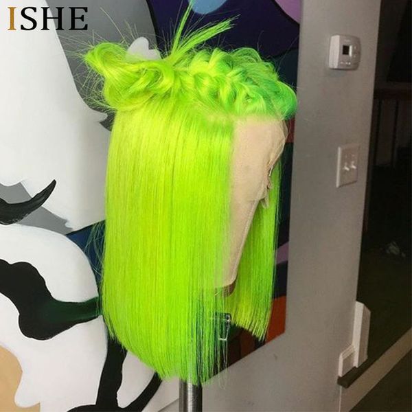 fluorescent green human hair wig brazilian remy hair short wig with baby hair preplucked glueless bob full lace front wigs, Black
fluorescent green human hair wig brazilian remy hair short wig with baby hair preplucked glueless bob full lace front wigs, Black