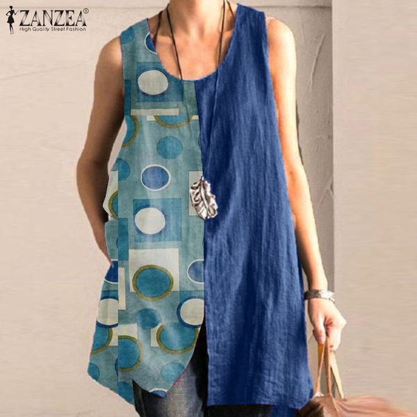 vintage patchwork tank women's printed blouse zanzea 2020 sleeveless blusas female casual blusas plus size tunic chemise, White
vintage patchwork tank women's printed blouse zanzea 2020 sleeveless blusas female casual blusas plus size tunic chemise, White