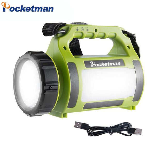 high power led searchlight spotlight waterproof torch camping light side red light + white 5 lighting modes