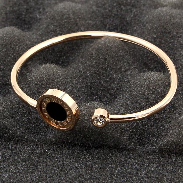 Fashionable rotating black and white Roman digital double bracelet titanium steel crystal bracelet for women jewelry
Fashionable rotating black and white Roman digital double bracelet titanium steel crystal bracelet for women jewelry