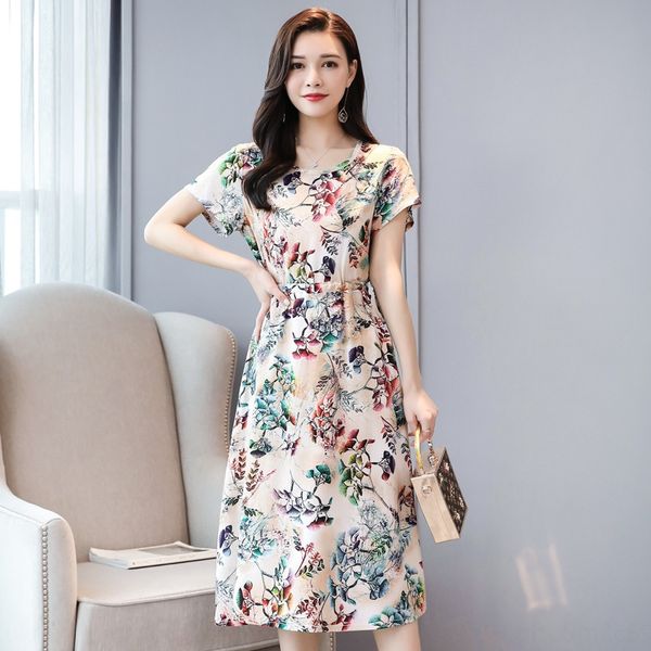 dknb6 middle aged dress cotton satin short-sleeved middle-aged mother skirt length printed l loose women's nv fu zhuang nv fu zhuangclo, Black;gray
dknb6 middle aged dress cotton satin short-sleeved middle-aged mother skirt length printed l loose women's nv fu zhuang nv fu zhuangclo, Black;gray