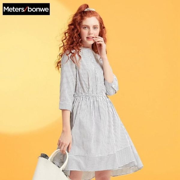 metersbonwe brand fashion long sleeve striped dress women's new summer preppy style high-waist shirt, Black;gray
metersbonwe brand fashion long sleeve striped dress women's new summer preppy style high-waist shirt, Black;gray