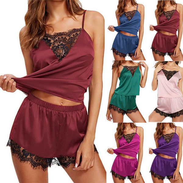 women lingerie pajama sets sleeveless strap sleepwear trim satin cami nightwear nightgowns lingerie for women, Red;black
women lingerie pajama sets sleeveless strap sleepwear trim satin cami nightwear nightgowns lingerie for women, Red;black