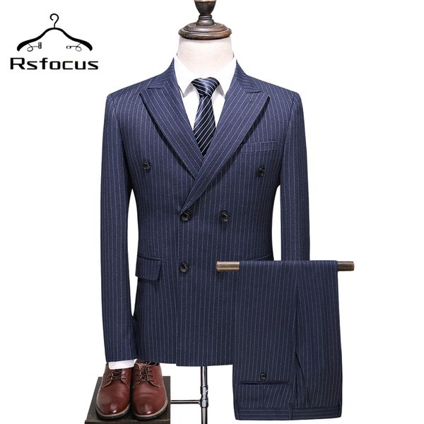 rsfocus gray blue striped double breasted suit men 2020 men formal suits fashion business casual 3 pieces tz016, White;black
rsfocus gray blue striped double breasted suit men 2020 men formal suits fashion business casual 3 pieces tz016, White;black
