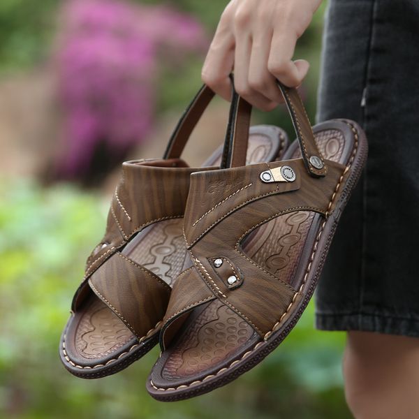 2020 new man sandals leather summer beach men slippers slip-on outdoor male sandals plus size 46 zapatillas hombre, Black
2020 new man sandals leather summer beach men slippers slip-on outdoor male sandals plus size 46 zapatillas hombre, Black