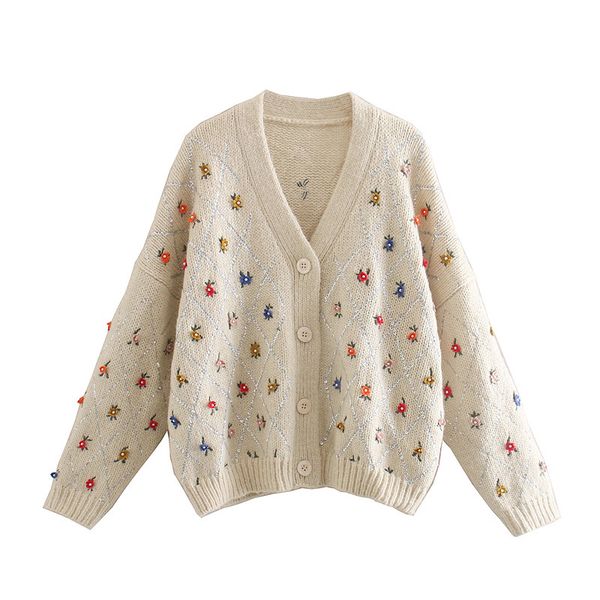 vintage stylish sequin sweater embroidery knitted cardigan women 2020 fashion v neck coat long sleeve female jacket, White
vintage stylish sequin sweater embroidery knitted cardigan women 2020 fashion v neck coat long sleeve female jacket, White