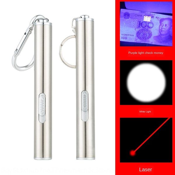 three-in-one stainless steel small ing moon laser flash flashlight infrared 395nm purple light money detector
three-in-one stainless steel small ing moon laser flash flashlight infrared 395nm purple light money detector