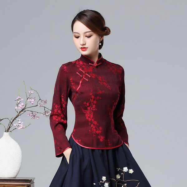 sheng coco jacquard blouses costume women long sleeve chinese style daily printing qipao shirts cheongsam camisa china, Red
sheng coco jacquard blouses costume women long sleeve chinese style daily printing qipao shirts cheongsam camisa china, Red