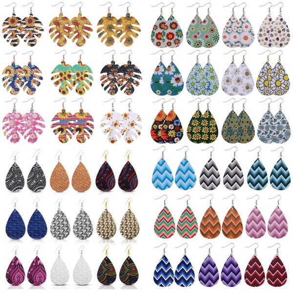 new fashion multi style leaf leather earring geomertical colorful dangle jewelry gift for women girls flower print earrings, Silver
new fashion multi style leaf leather earring geomertical colorful dangle jewelry gift for women girls flower print earrings, Silver