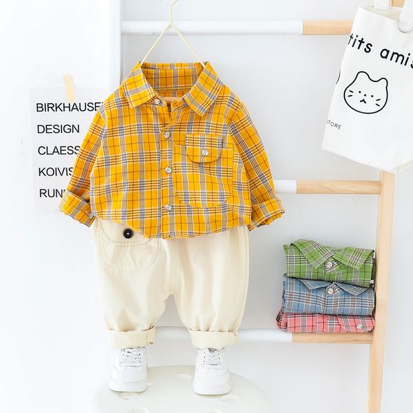 весна plaid baby boy одежда set новорожденные с длинным рукавом отворот рубашки + брюки 2 шт мальчики костюм хлопок повседневных детьми outf, White
весна plaid baby boy одежда set новорожденные с длинным рукавом отворот рубашки + брюки 2 шт мальчики костюм хлопок повседневных детьми outf, White