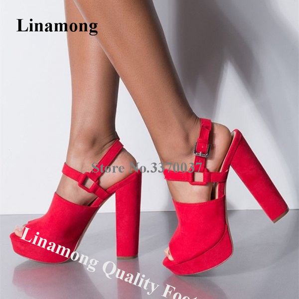 linamong new fashion peep toe platform chunky heel sandals red black suede leather buckle thick high heel sandals dress heels
linamong new fashion peep toe platform chunky heel sandals red black suede leather buckle thick high heel sandals dress heels